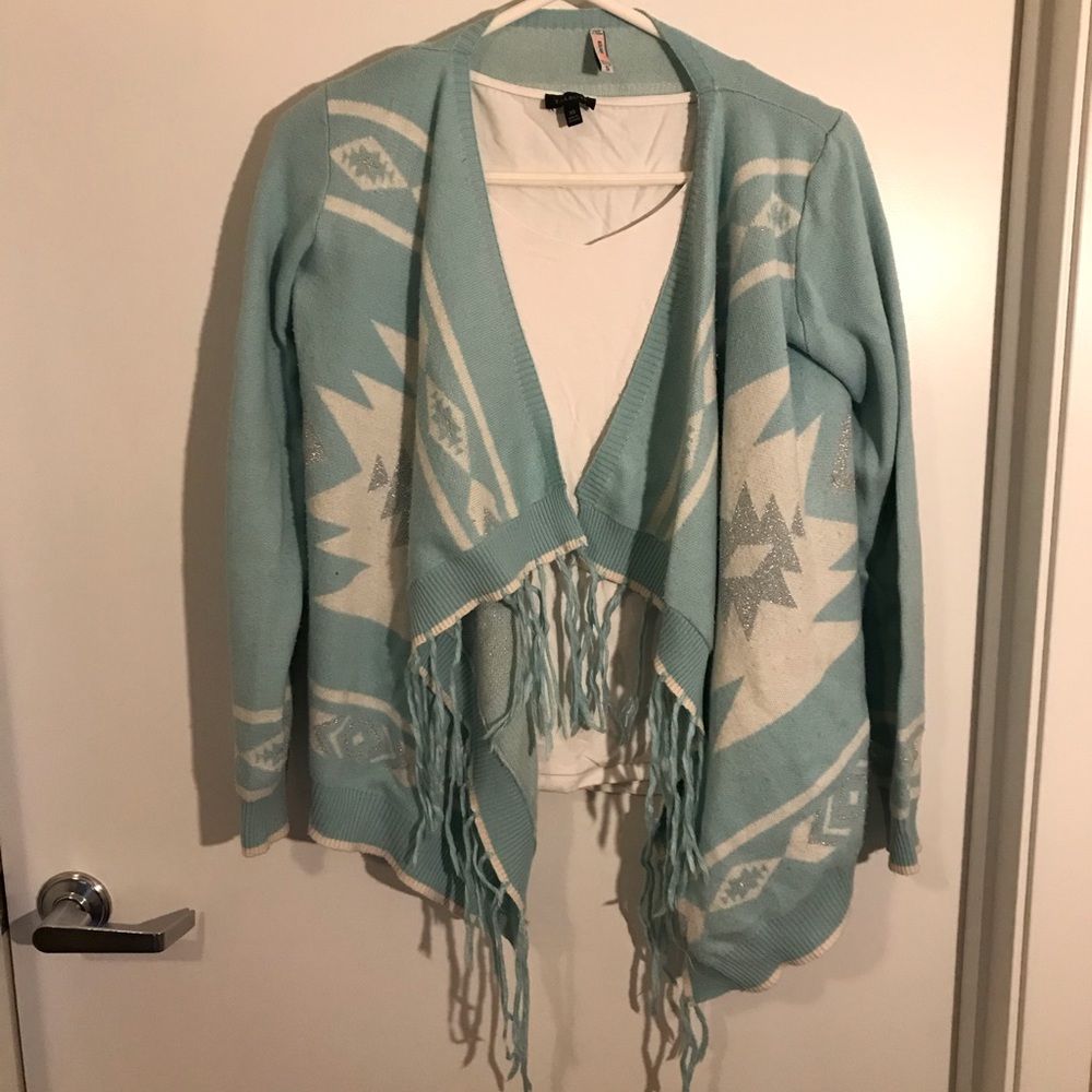 SALE!! Blue Sweater with Tassels - Picture 4 of 8